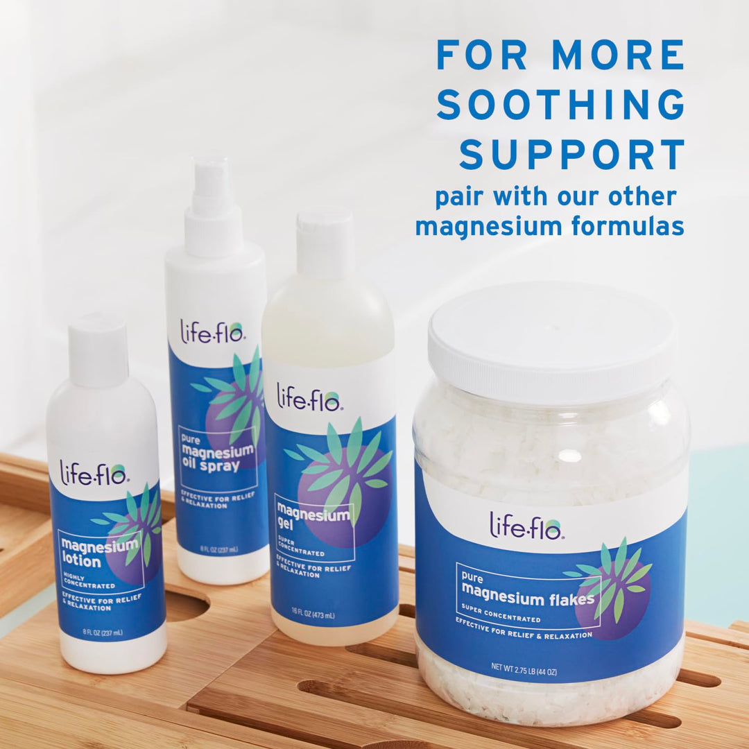 LIFE-FLO Magnesium Body Wash, Refreshing, Moisturizing Liquid Soap with Magnesium Chloride from the Zechstein Seabed, Peppermint Oil and Rosemary Oil, 60-Day Guarantee, Not Tested on Animals, 16oz