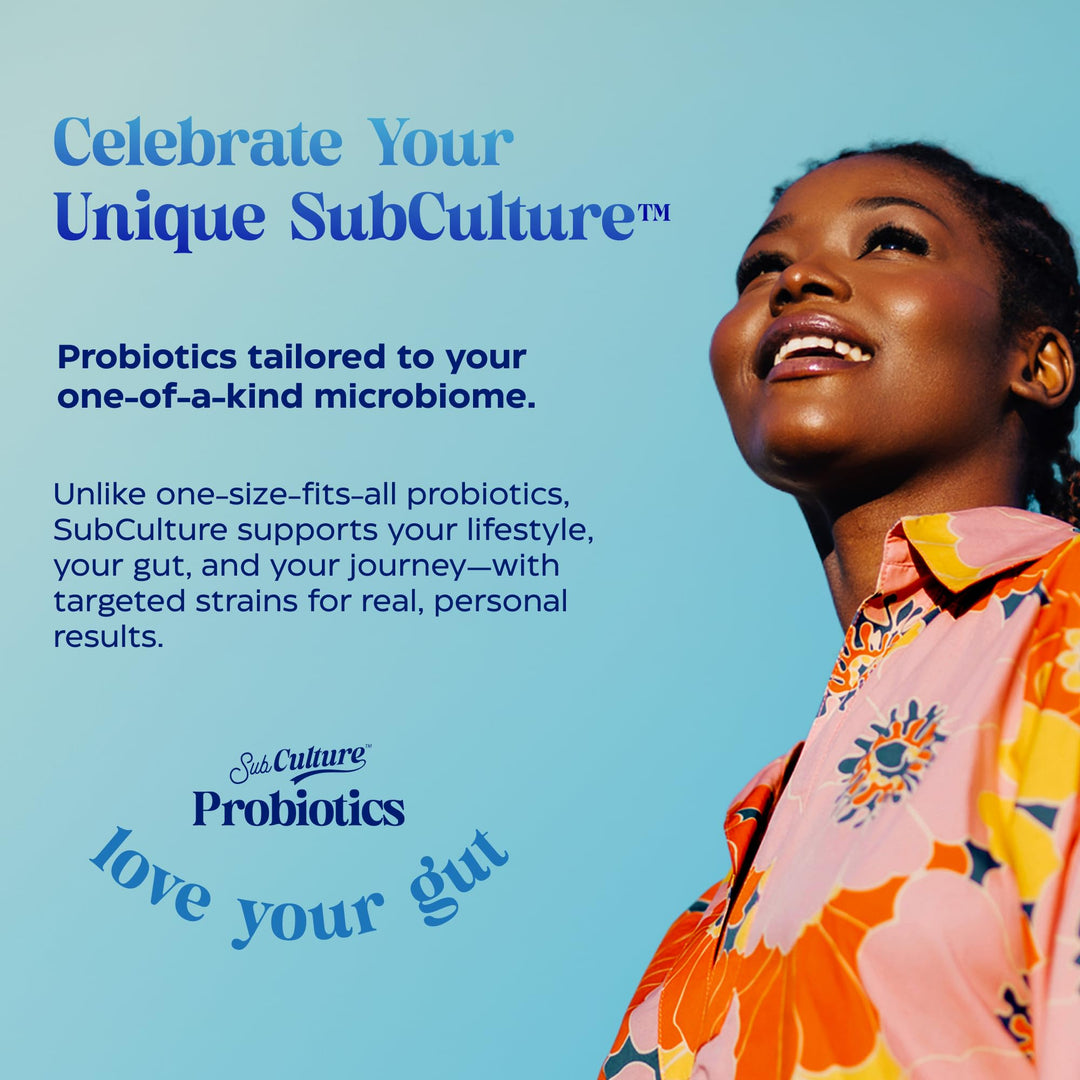 Enzymedica SubCulture Probiotic Drink Mix Powder for Women &amp; Men - Probiotics for Digestive &amp; Gut Health Support, 50 Billion CFU, Travel Friendly Stick Packs, Sugar Free - Peach Bliss, 20 Count