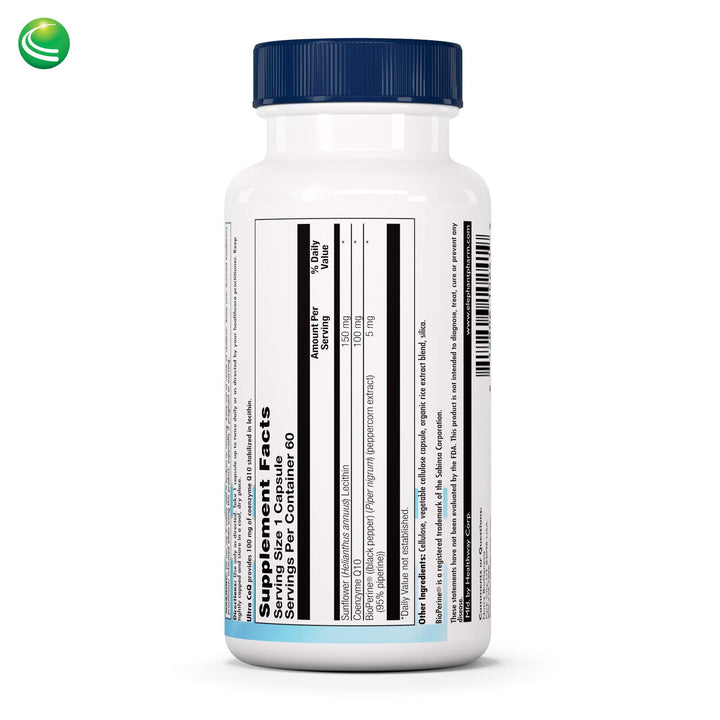Nutra BioGenesis Ultra CoQ10 - Coenzyme Q10 to Support Heart and Brain Health - Gluten Free, Vegan, Non-GMO - 60 Capsules