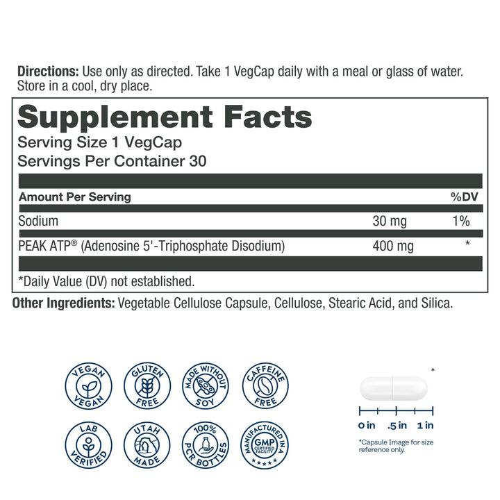 SOLARAY Peak ATP®, 400 mg, 30 VegCaps