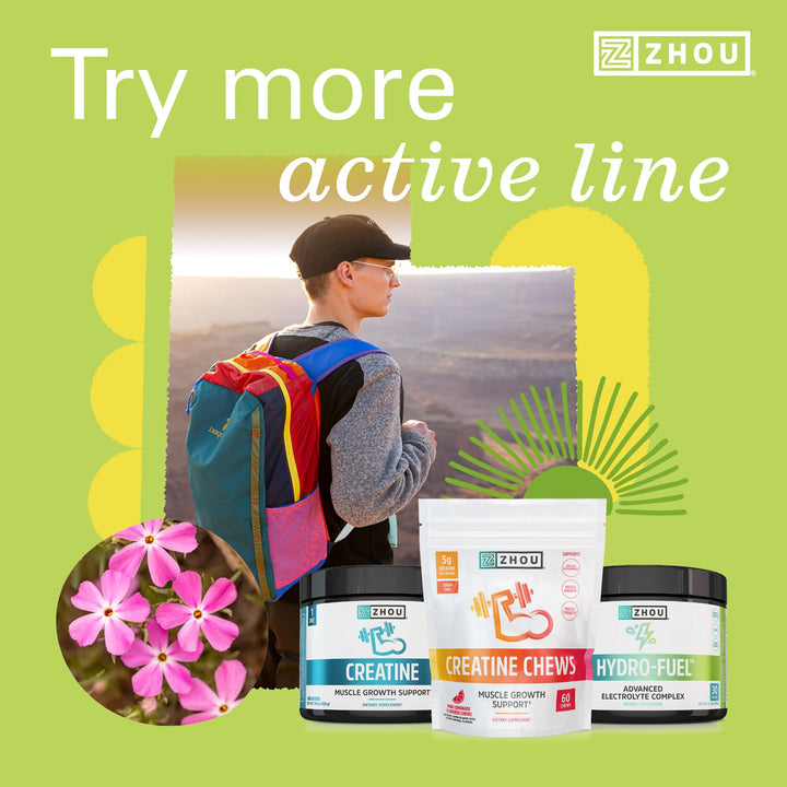 ZHOU Hydro-Fuel - Electrolytes Powder, Sugar Free Hydration Drink Mix w/Magnesium, Zinc, Potassium &amp; Sodium, Nutrients, Minerals &amp; Coconut Water Extract, No Sugar - Lemon Lime, 5.36 oz (30 Servings)