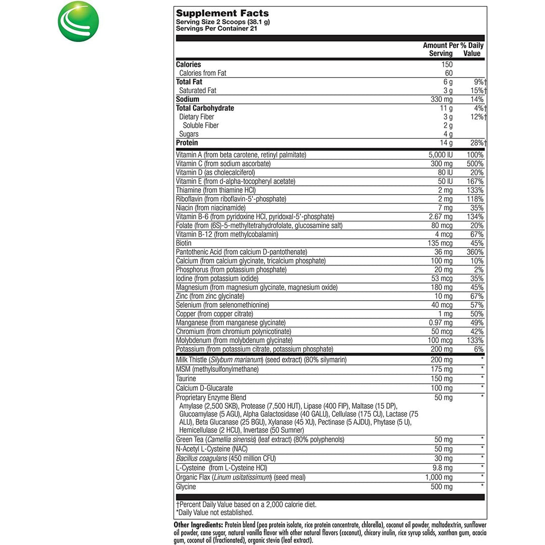 Nutra BioGenesis BioCleanse Plus - Immune &amp; Antioxidant Supplement for Women &amp; Men with Milk Thistle, Vitamins, Minerals, 12g Vegan Protein Per Serving - 1 lb 9.7 oz - The Oasis of Health
