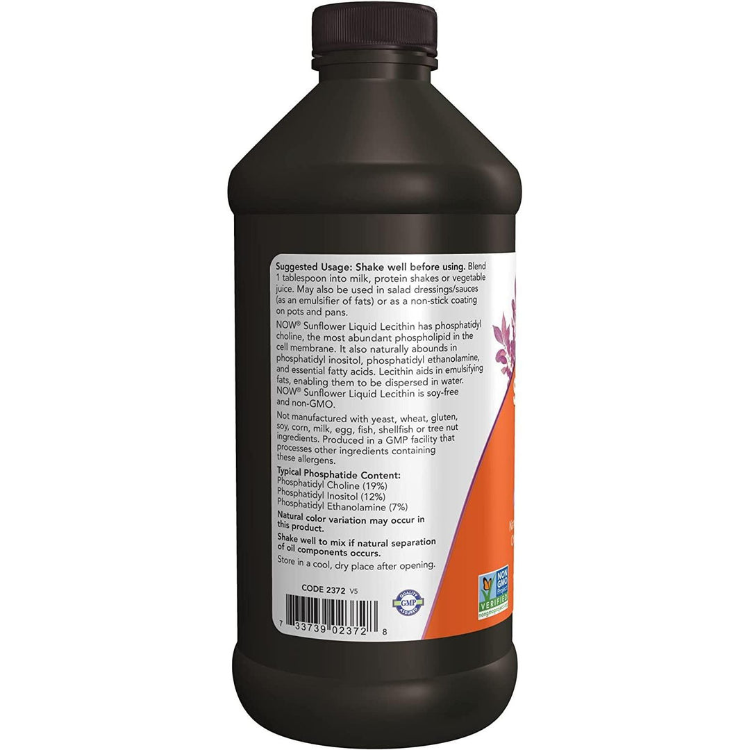 Now Foods Sunflower Liquid Lecithin 16oz - 2372 - 4 Pack
