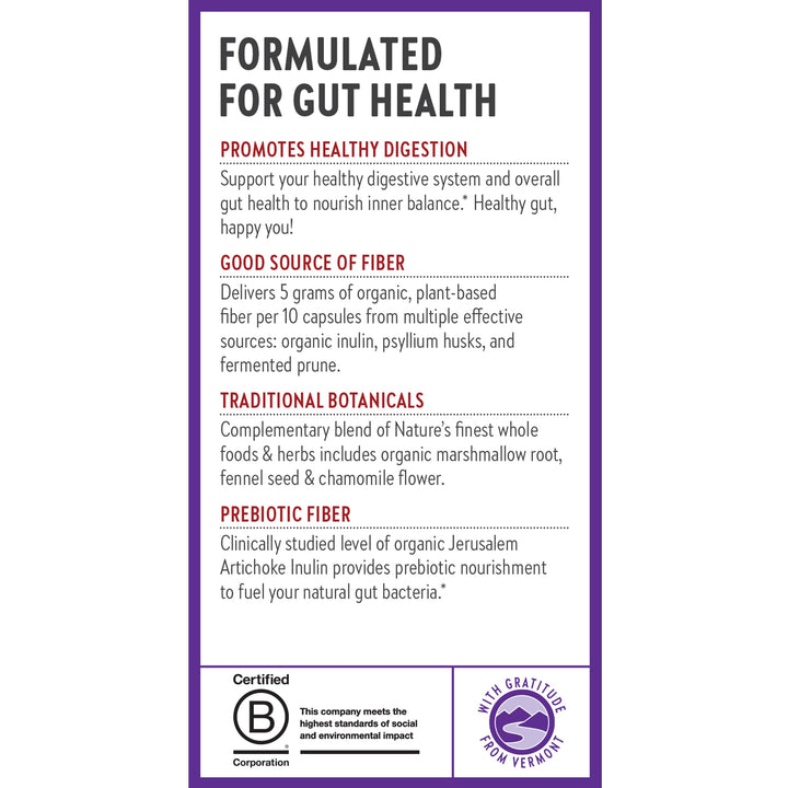 New Chapter All-Flora Multi-Fiber Supplement with Clinically Studied Prebiotic Inulin + Psyllium Husk for Digestion &amp; Gut Health, Good Source of Daily Fiber, USDA Organic, 100% Vegan, 120 Count