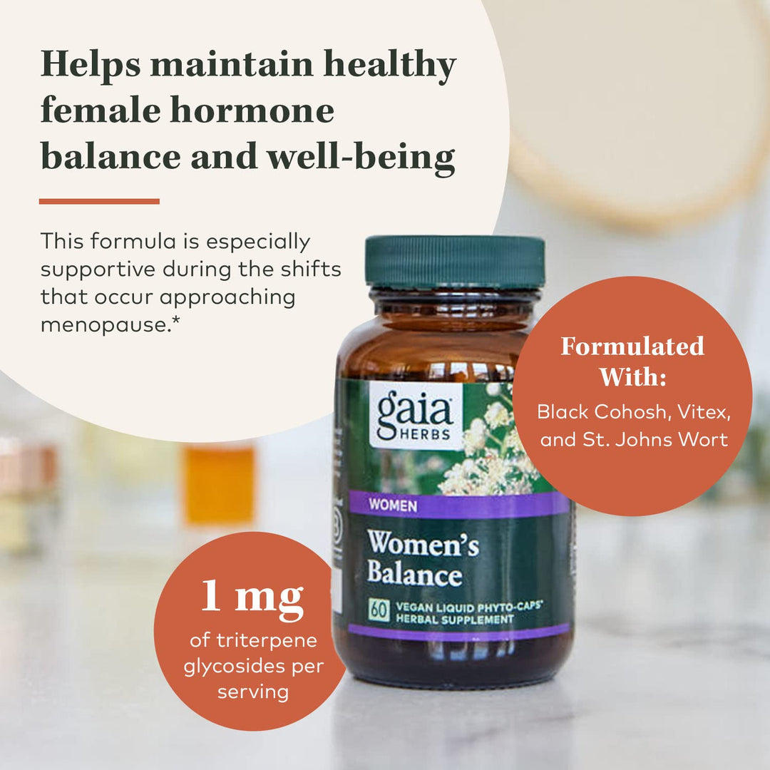 Gaia Herbs Menopause Support Daytime - Helps Support Hormone Balance &amp; Well-Being for Women* - with Vitex, Black Cohosh, St. John&