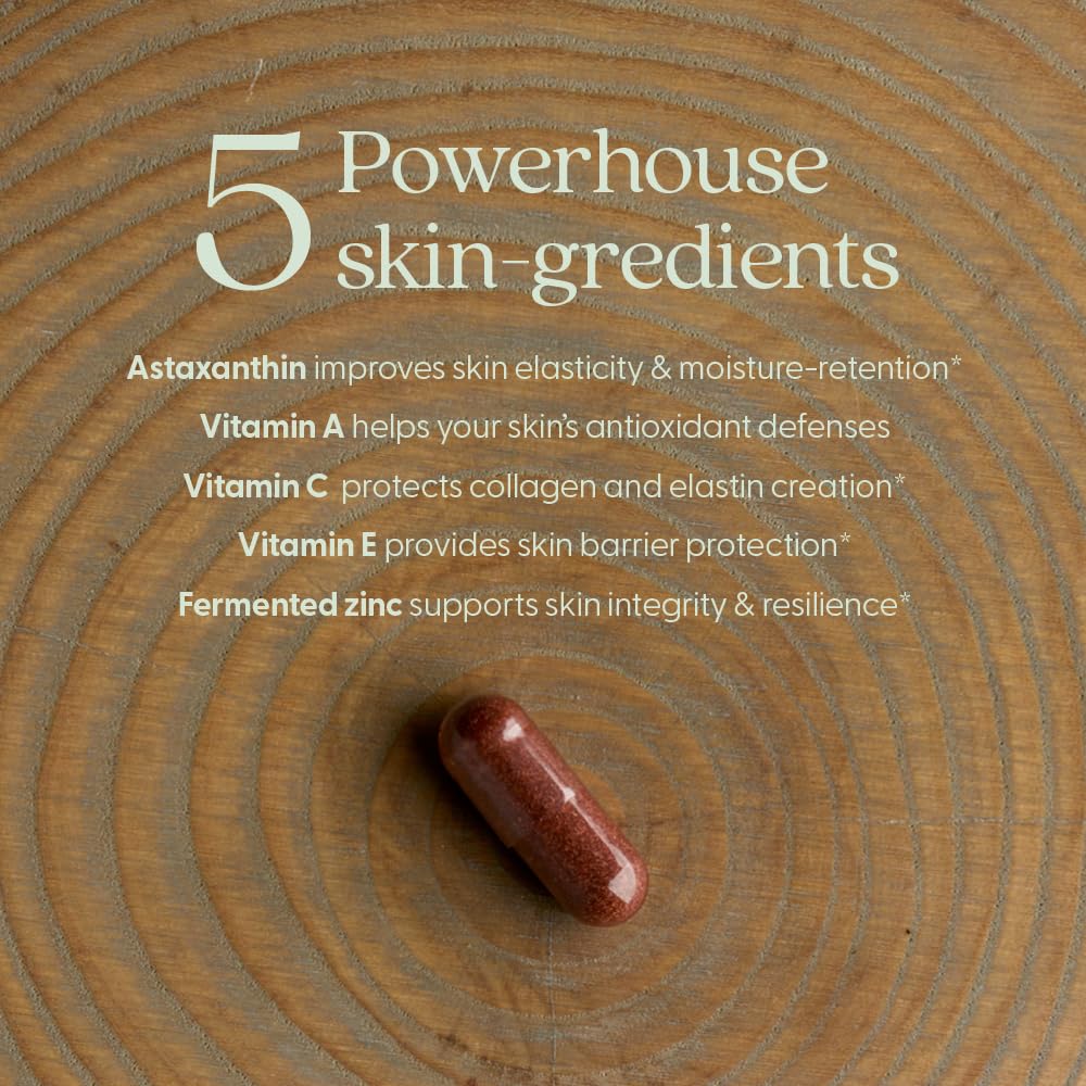New Chapter Daily Skin Renewal Supplement, Clinical-Strength Astaxanthin for Youthful Skin Care + Collagen Protection with Vitamin C, Vitamin A, E &amp; Zinc - 30 Capsules