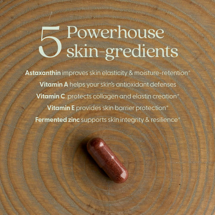 New Chapter Daily Skin Renewal Supplement, Clinical-Strength Astaxanthin for Youthful Skin Care + Collagen Protection with Vitamin C, Vitamin A, E &amp; Zinc - 30 Capsules