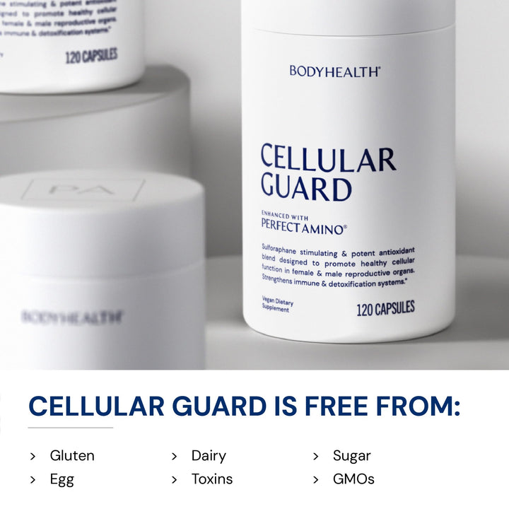BodyHealth Cellular Guard - 100mg Vitamin C, 80mg Calcium | Sulforaphane Activation &amp; Antioxidant Support | Promotes Cellular Health, Immune Resilience &amp; Detox Pathways - 120 Capsules