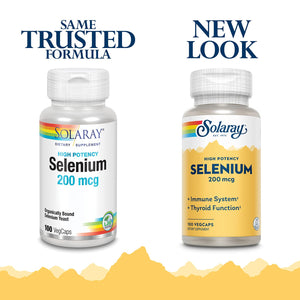 Solaray Selenium, High Potency, Healthy Immune System, Thyroid Function & Antioxidant Support, 100 VegCaps - The Oasis of Health