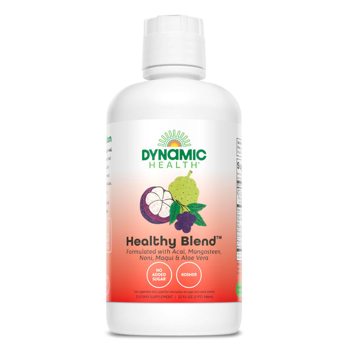 Dynamic Health Healthy Blend with Acai, Mangosteen, Noni, Maqui &amp; Aloe Vera, No Additives, Immune System Support, Antioxidant, Vegan, Gluten Free, Non-GMO, 32 Fl oz