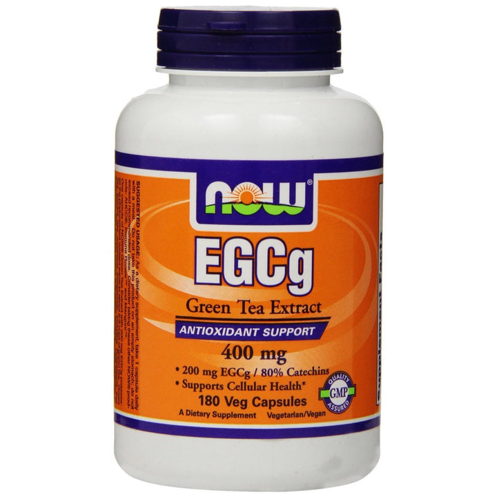 NOW Foods EGCg, Green Tea Extract, 400mg, 180 Veg Capsules, Pack of 3