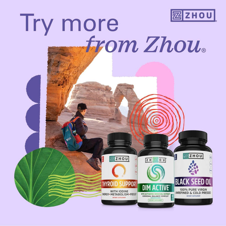 ZHOU Liver Support - Liver Cleanse and Detox, Milk Thistle Supplement with Turmeric, Artichoke, and Dandelion, Natural Health Support for Women and Men - 60 Vegetarian Capsules
