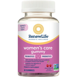 Renew Life Probiotics for Women Gummies, 2 Billion CFU, with Prebiotics, Probiotics & Cranberry, 48 Gummies