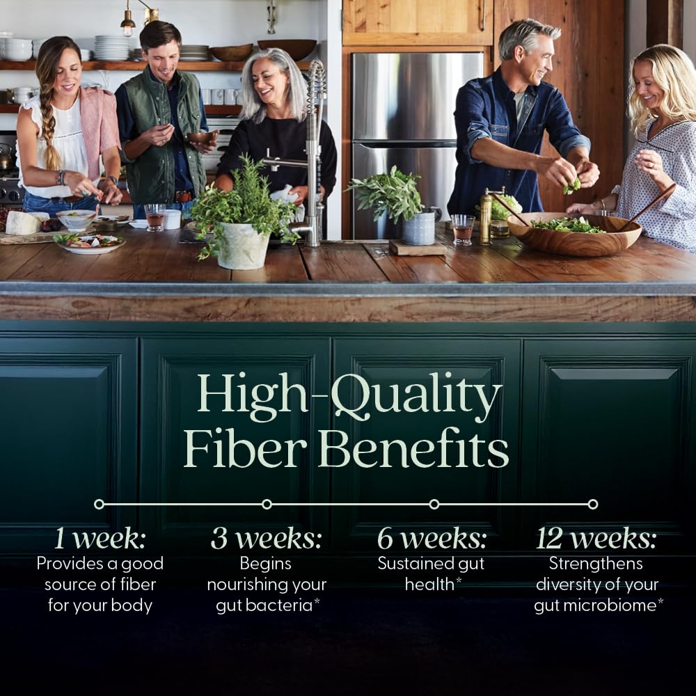 New Chapter All-Flora Multi-Fiber Supplement with Clinically Studied Prebiotic Inulin + Psyllium Husk for Digestion &amp; Gut Health, Good Source of Daily Fiber, USDA Organic, 100% Vegan, 120 Count