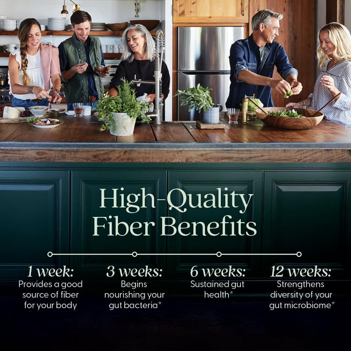 New Chapter All-Flora Multi-Fiber Supplement with Clinically Studied Prebiotic Inulin + Psyllium Husk for Digestion &amp; Gut Health, Good Source of Daily Fiber, USDA Organic, 100% Vegan, 120 Count