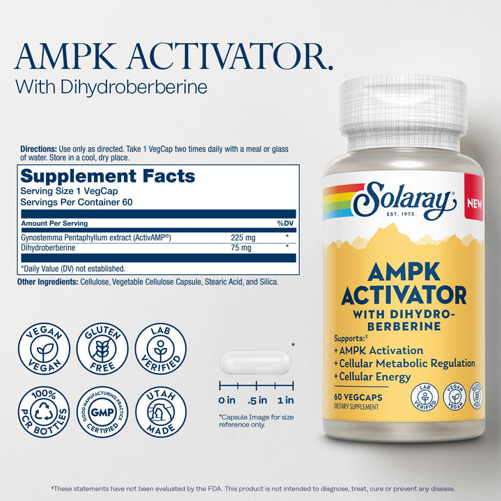 SOLARAY AMPK Activator with Dihydroberberine, 60 CT