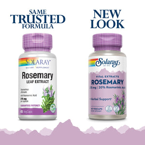 SOLARAY Guaranteed Potency Rosemary Leaf Extract, Veg Cap (Btl-Plastic) 275mg | 45ct - The Oasis of Health