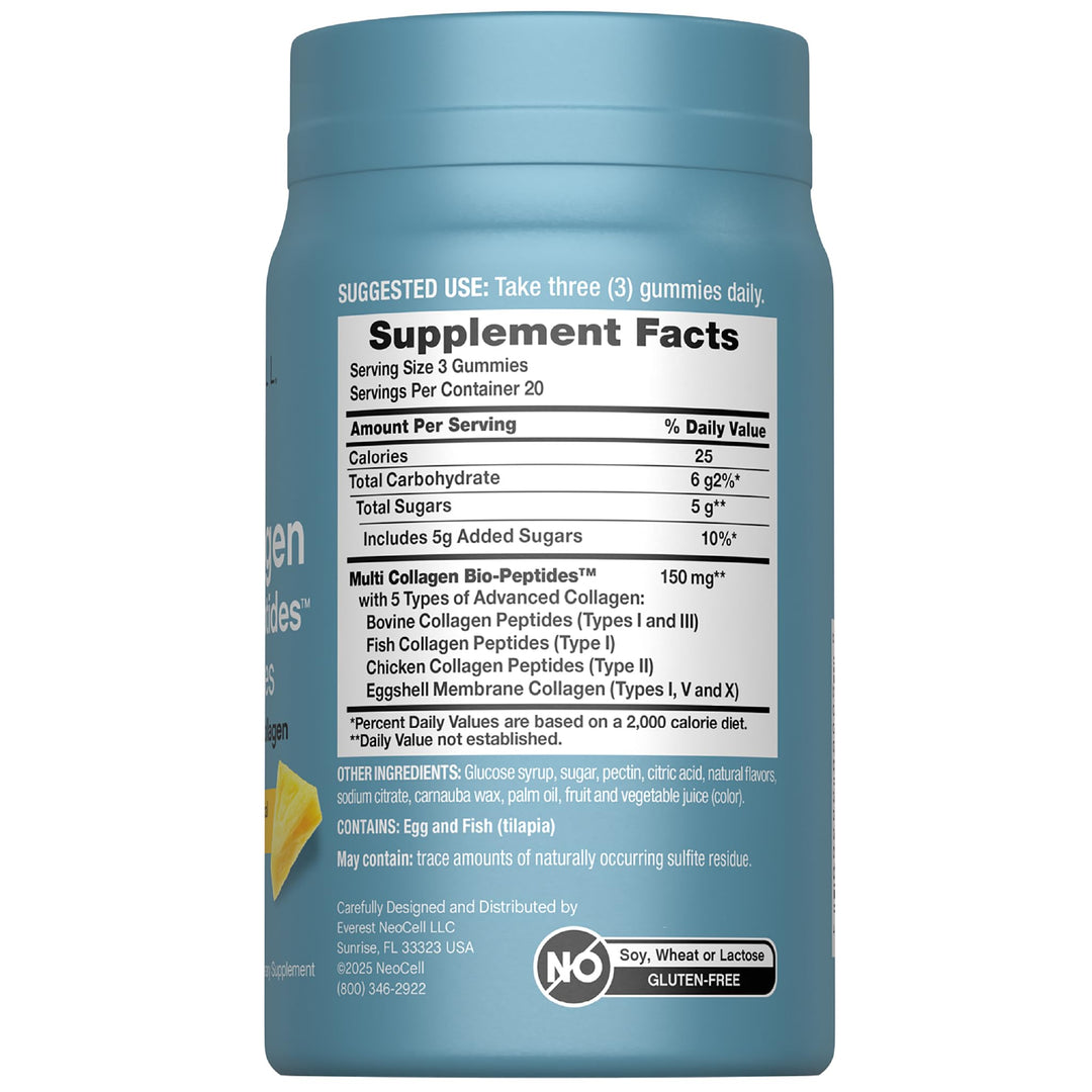 NeoCell Multi Collagen Bio-Peptides Gummies | 60 ct | Tropical Flavor