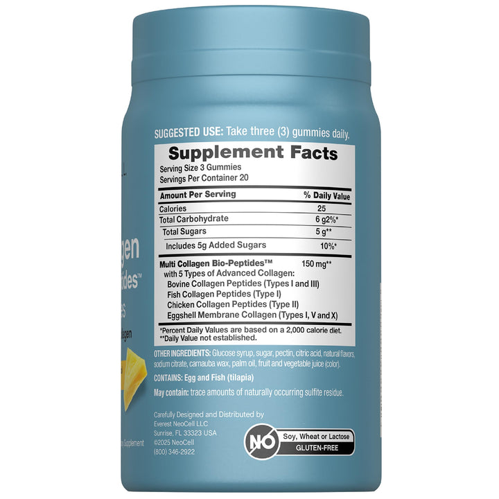 NeoCell Multi Collagen Bio-Peptides Gummies | 60 ct | Tropical Flavor
