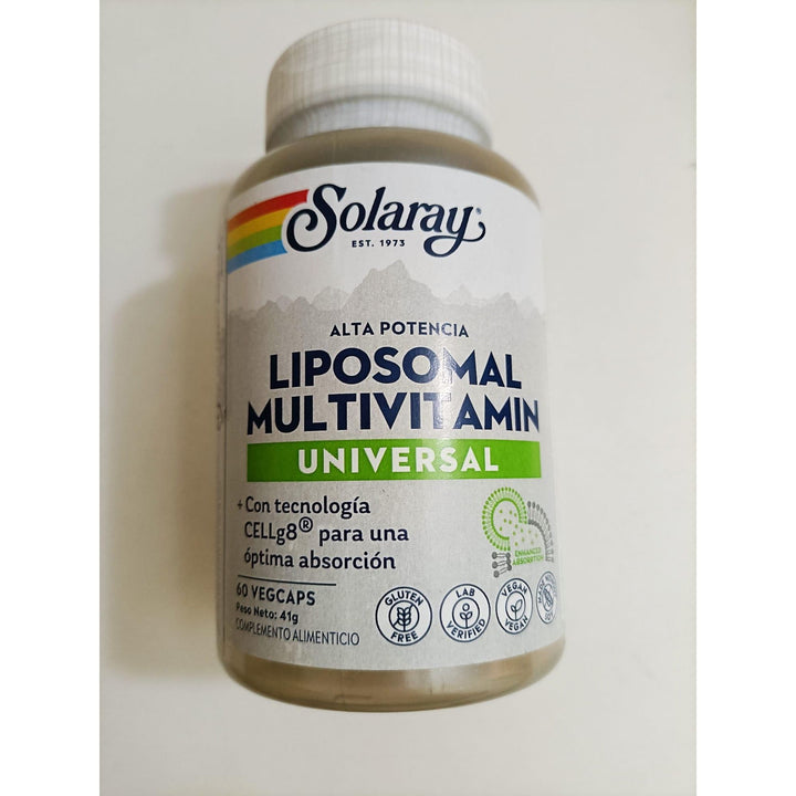 SOLARAY Liposomal Multivitamin for Men &amp; Women, High Potency, Enhanced Absorption Vitamin C, Vitamin D, Biotin, Methyl B-12, Odor Neutral &amp; Gentle Digestion, 60 Servings, 120 VegCaps