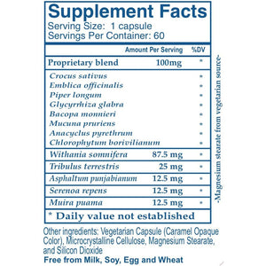White Smoke Ayush Herbs Ayu-Test Male Support 60 Vcaps