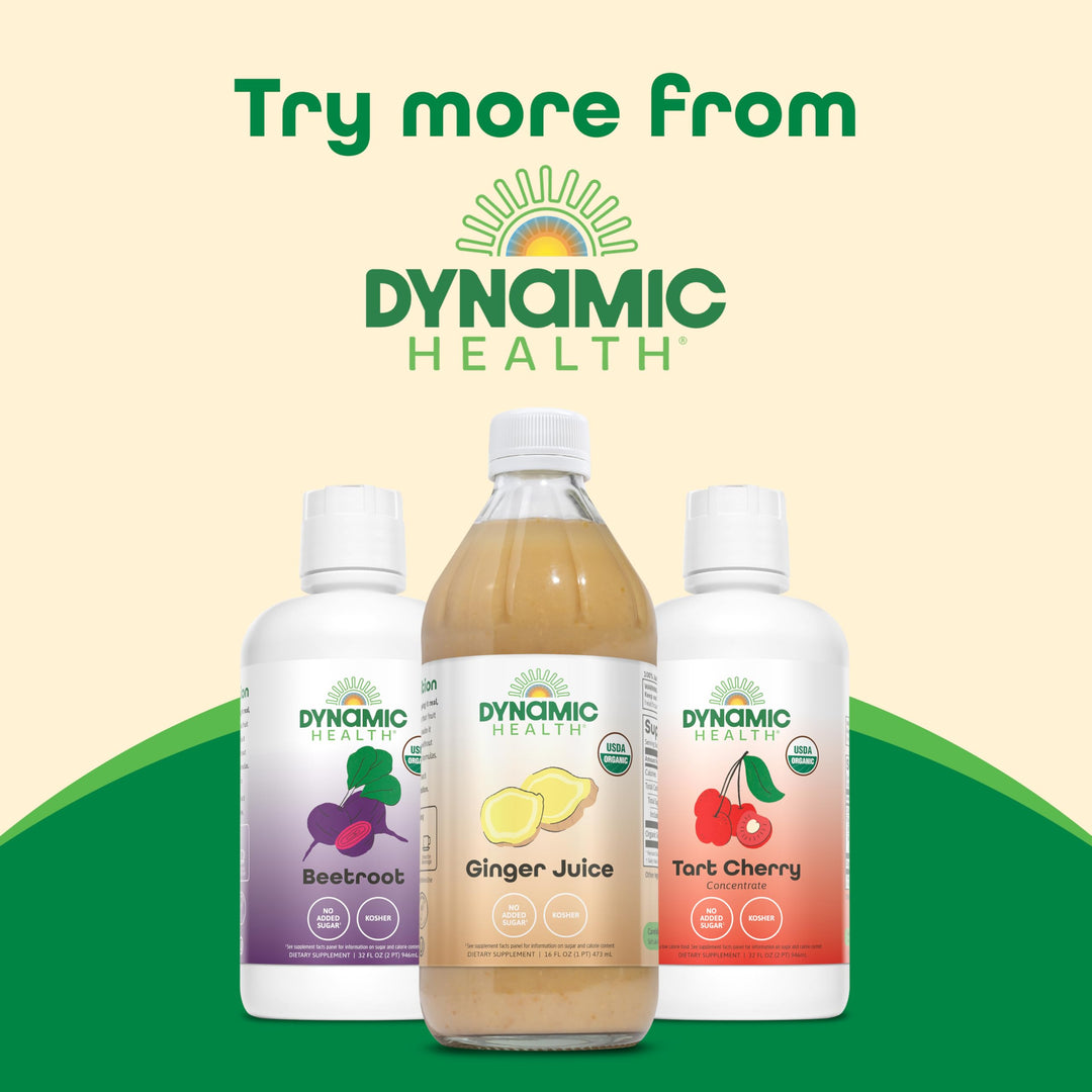 Dynamic Health Organic Ginger Juice – Bold, Plant-Powered Flavor for Wellness Support – USDA Organic, No Added Sugar, Kosher Certified – 31 Servings, 16 FL OZ