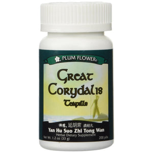 Great Corydalis Teapills (Yan Hu Suo Wan), 200 ct, Plum Flower - The Oasis of Health