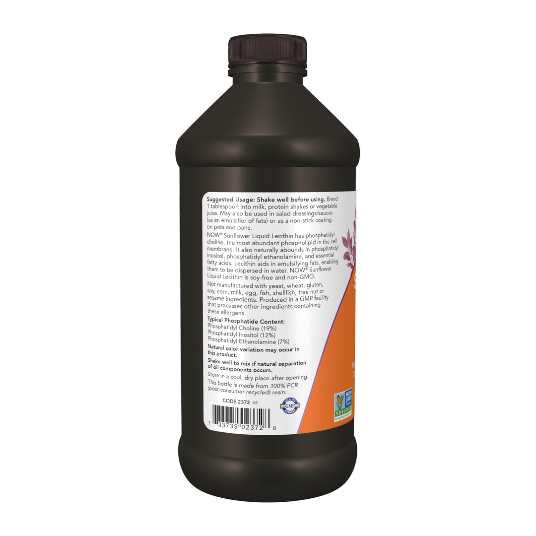 Now Foods Sunflower Liquid Lecithin 16oz - 2372 - 4 Pack