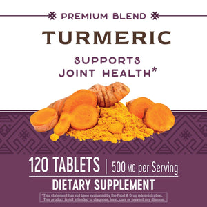 Nature's Way Turmeric Premium Extract Supports Joint Health* Non-GMO Project Verified 500mg per Serving 120 Tablets - The Oasis of Health