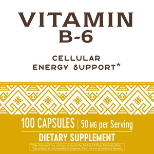 Nature's Way Vitamin B-6, 50 mg per serving - The Oasis of Health