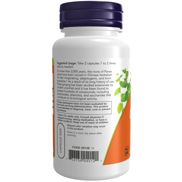 Now Foods - Panax Ginseng - 500 mg 100 Vcaps - Pack of 2