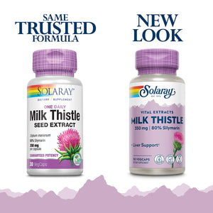 SOLARAY Milk Thistle Seed Extract 350 mg30 Servings, 30 VegCaps - The Oasis of Health