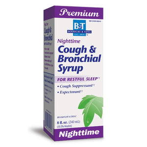 B&T Nighttime Cough & Bronchial Syrup for Restful Sleep Homeopathic, 8 Oz. (Nature's Way Brands)