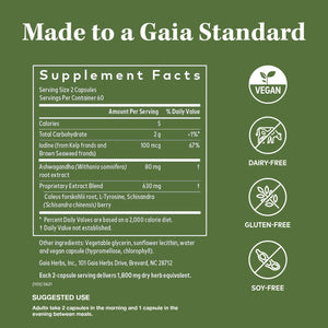 Gaia Herbs Thyroid Support 60 Vegan Liquid Phyto-Caps - The Oasis of Health