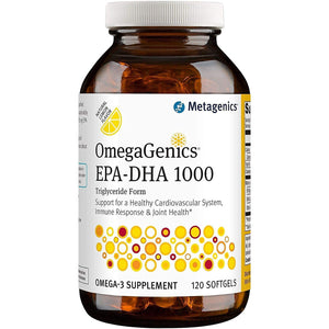 Metagenics OmegaGenics EPA-DHA 1000mg - Daily Omega 3 Fish Oil Supplement to Support Cardiovascular, Musculoskeletal and Immune System Health - 120 Count - The Oasis of Health
