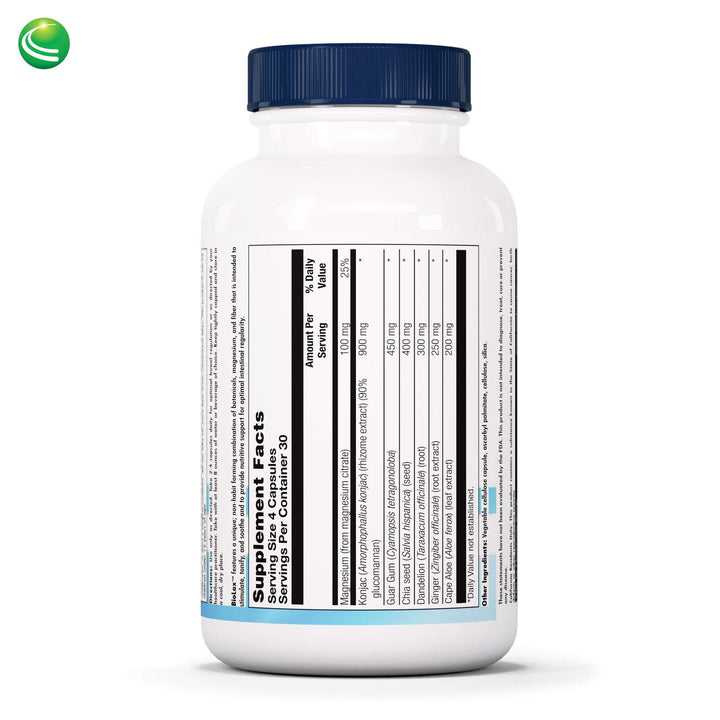 Nutra BioGenesis BioLax -Magnesium Citrate, Konjac, and Dietary Fiber to Help Support Digestive Health, Elimination &amp; Cleansing - Gluten Free, Vegan, Non-GMO - 120 Capsules