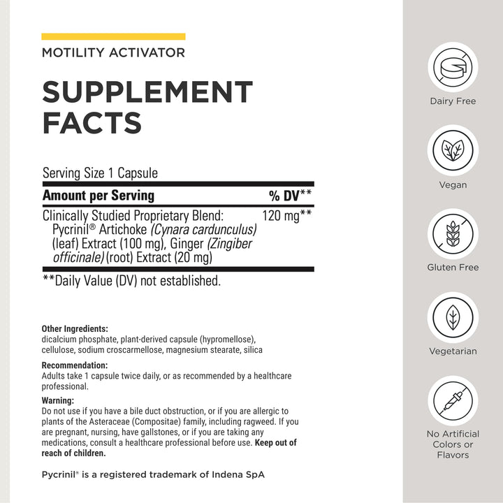 Integrative Therapeutics Motility Activator - GI Motility &amp; Gut Health Support Supplement* - Supports Gastrointestinal Comfort* - Dairy-Free &amp; Gluten-Free - 60 Capsules (60 Servings)