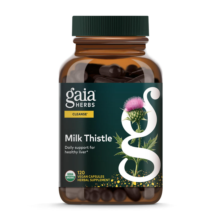 Gaia Herbs Milk Thistle - Liver Supplement &amp; Cleanse Support for Helping to Maintain Healthy Liver Function* - 120 Vegan Capsules (40 Servings) - The Oasis of Health