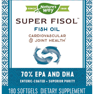 Nature's Way Super Fisol Enteric-Coated Fish Oil for Targeted Release, 70% EPA/DHA, 180 Softgels - The Oasis of Health