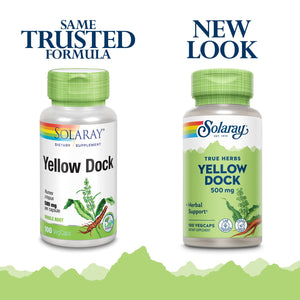 SOLARAY Yellow Dock Root, Veg Cap (Btl-Plastic) 500mg 100ct - The Oasis of Health