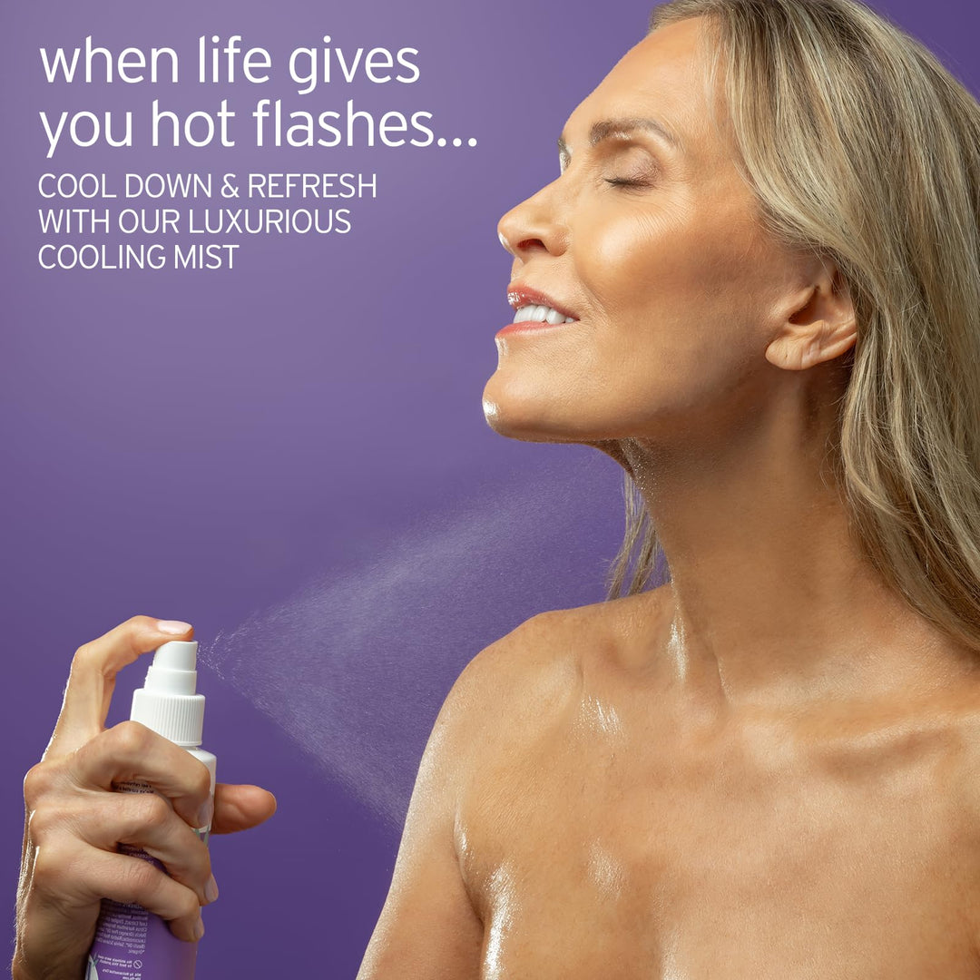 LIFE-FLO Cooling Mist - Refreshing Body Mist for Women - Instantly Cools Hot Flashes with Ginger, Organic Aloe Vera and Lavender - Fresh Sage Mint Scent, 60-Day Guarantee, Not Tested on Animals, 3.4oz