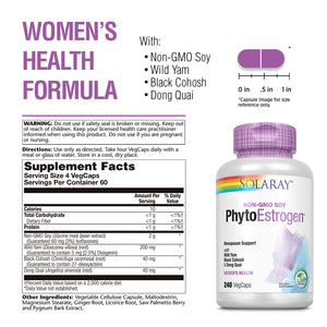Solaray Phytoestrogen Supplement, 240 Count   37583 - The Oasis of Health
