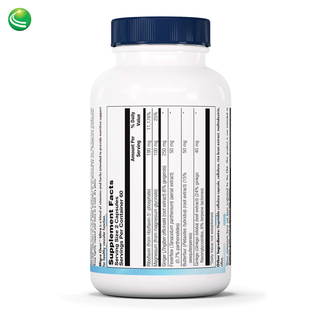 Biogenesis Ultra Migra-Clear Veg Capsules, 120 Count