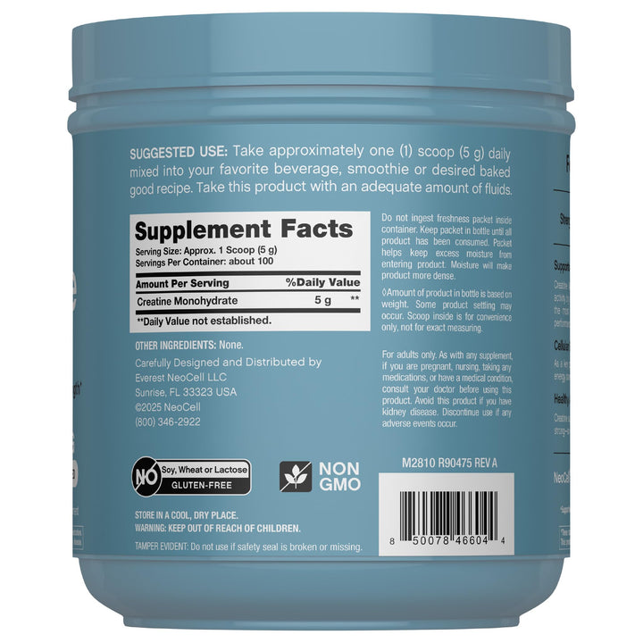 NeoCell Creatine Monohydrate Powder | 1.1 lb | Unflavored | Micronized