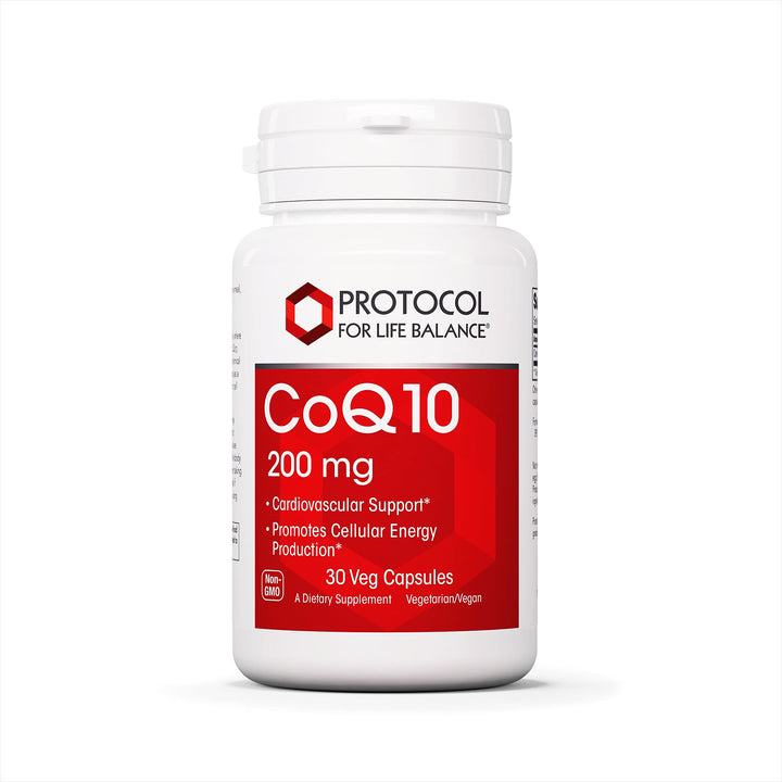 Protocol CoQ10 200 mg - for Heart Health* - Heart Supplements for Men &amp; Women* - Vegan &amp; Non-GMO - 30 Veg Capsules