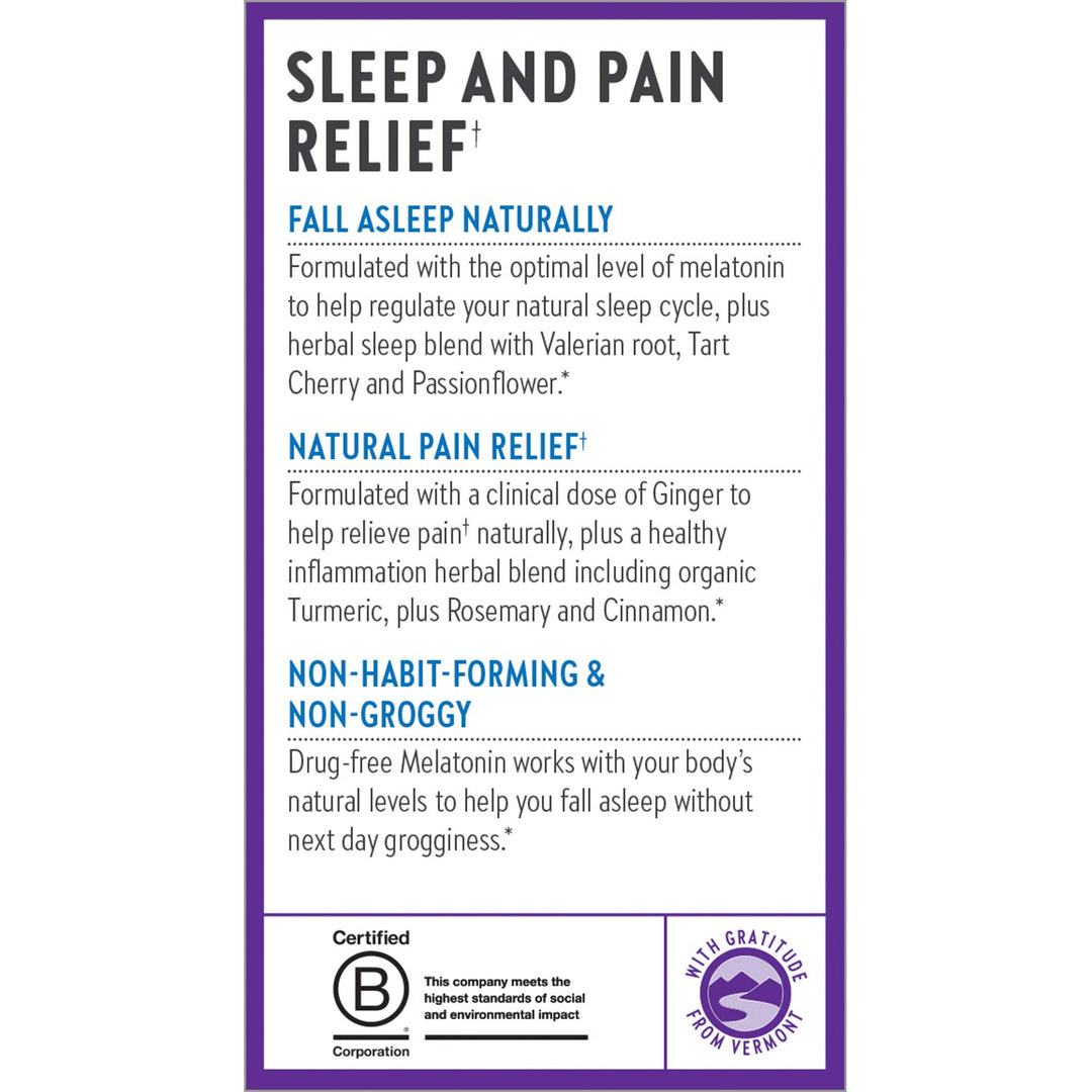 New Chapter Sleep Aid, Restful Sleep and Pain Relief, Melatonin &amp; Ginger Sleep Supplement, Gluten Free and Non-GMO, 30 Vegetarian Capsules