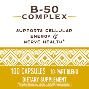 Nature's Way Vitamin B-50 Complex Capsules - Comprehensive B-Vitamin Support - The Oasis of Health