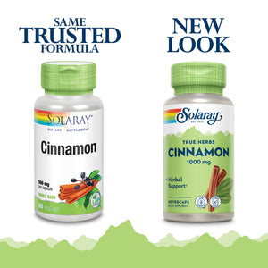 SOLARAY Cinnamon Bark 1000 mg | Healthy Digestive Function | Antioxidant | 60 VegCaps - The Oasis of Health