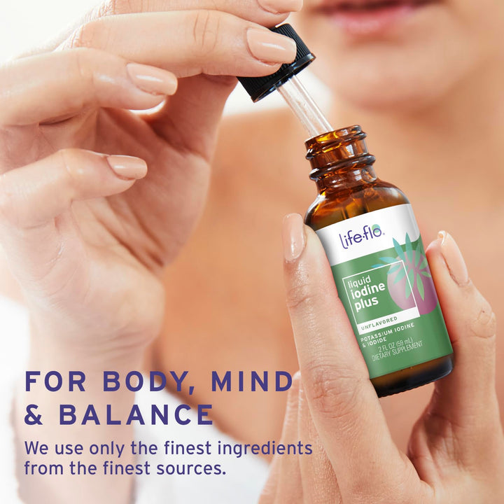 Life-flo Liquid Iodine Plus 150 mcg, Iodine Supplement for Thyroid Support,* Healthy Energy &amp; Metabolism Formula* with Iodine &amp; Potassium Iodide (Unflavored)