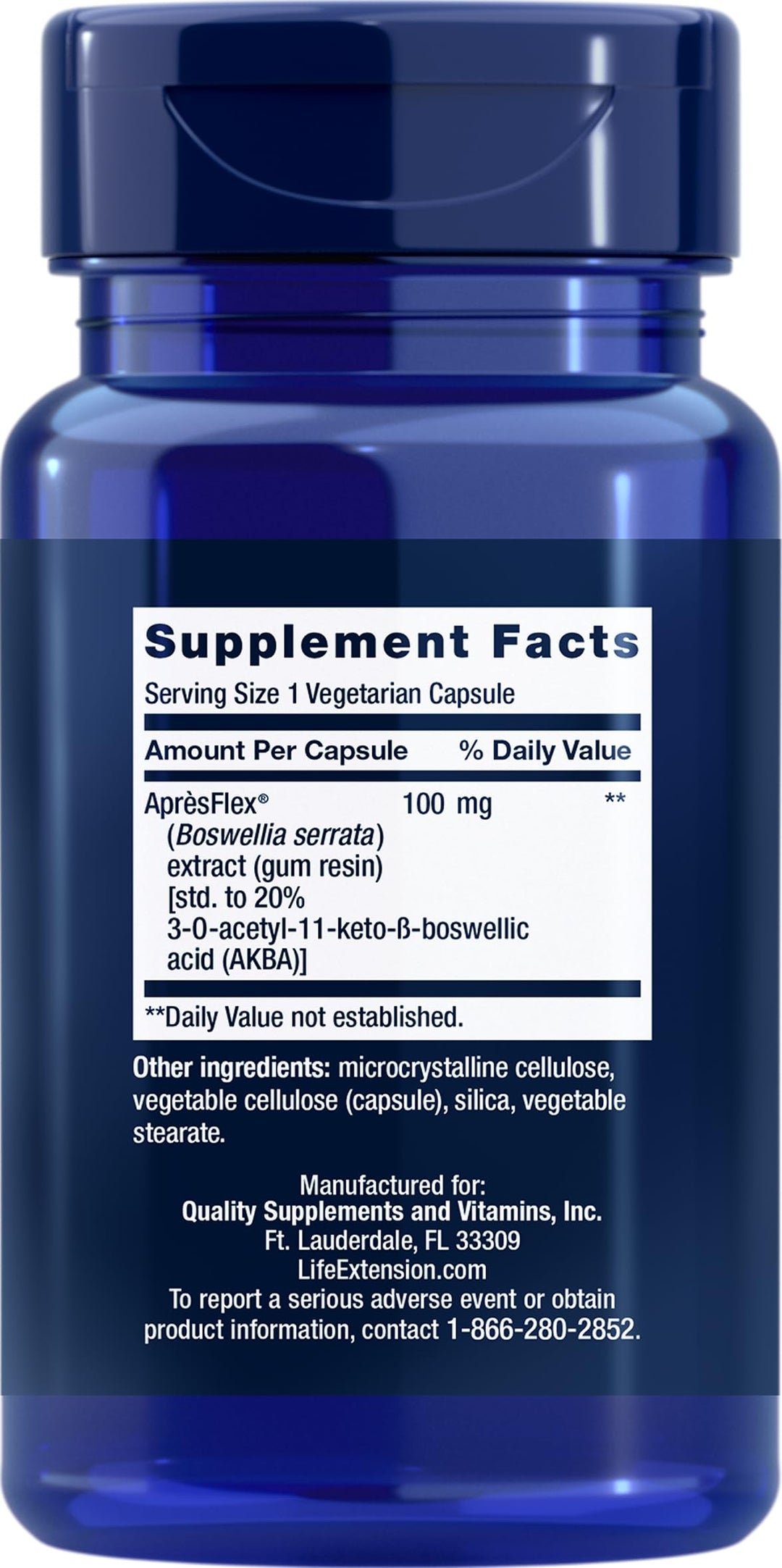 Life Extension Boswellia 100 mg, 60 Vegetarian Capsules (Pack of 2) (Formerly Called 5-LOX Inhibitor with AprèsFlex)